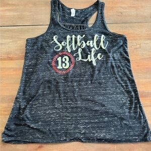 Bella Canvas Black Softball Life Tank Top